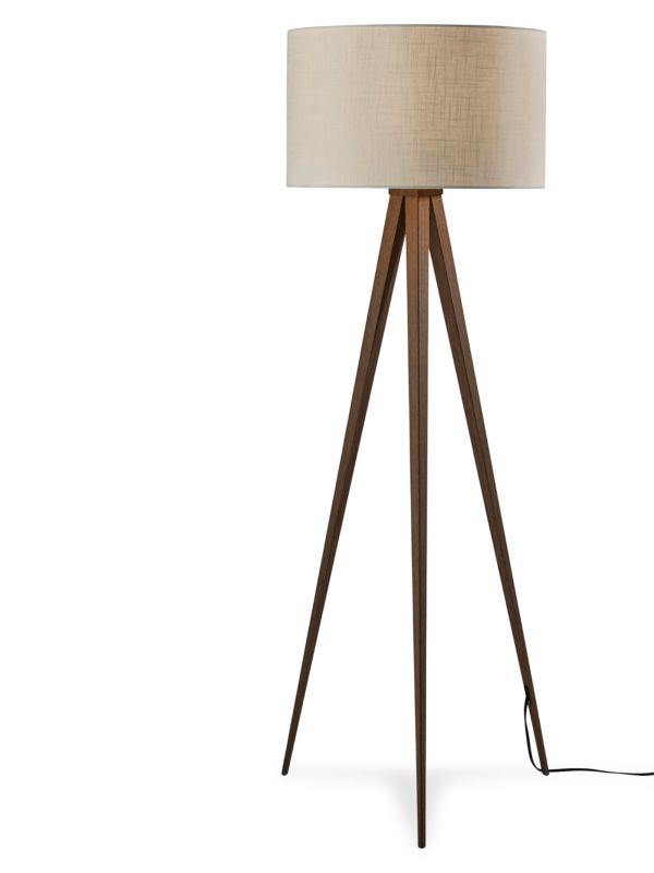 Adesso Director Linen & Wood Floor Lamp